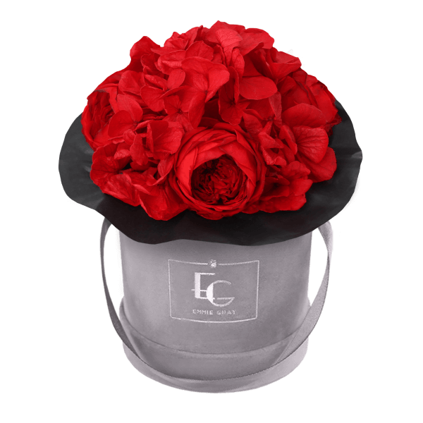 Splendid Peony Infinity Rosebox | Vibrant Red | XS