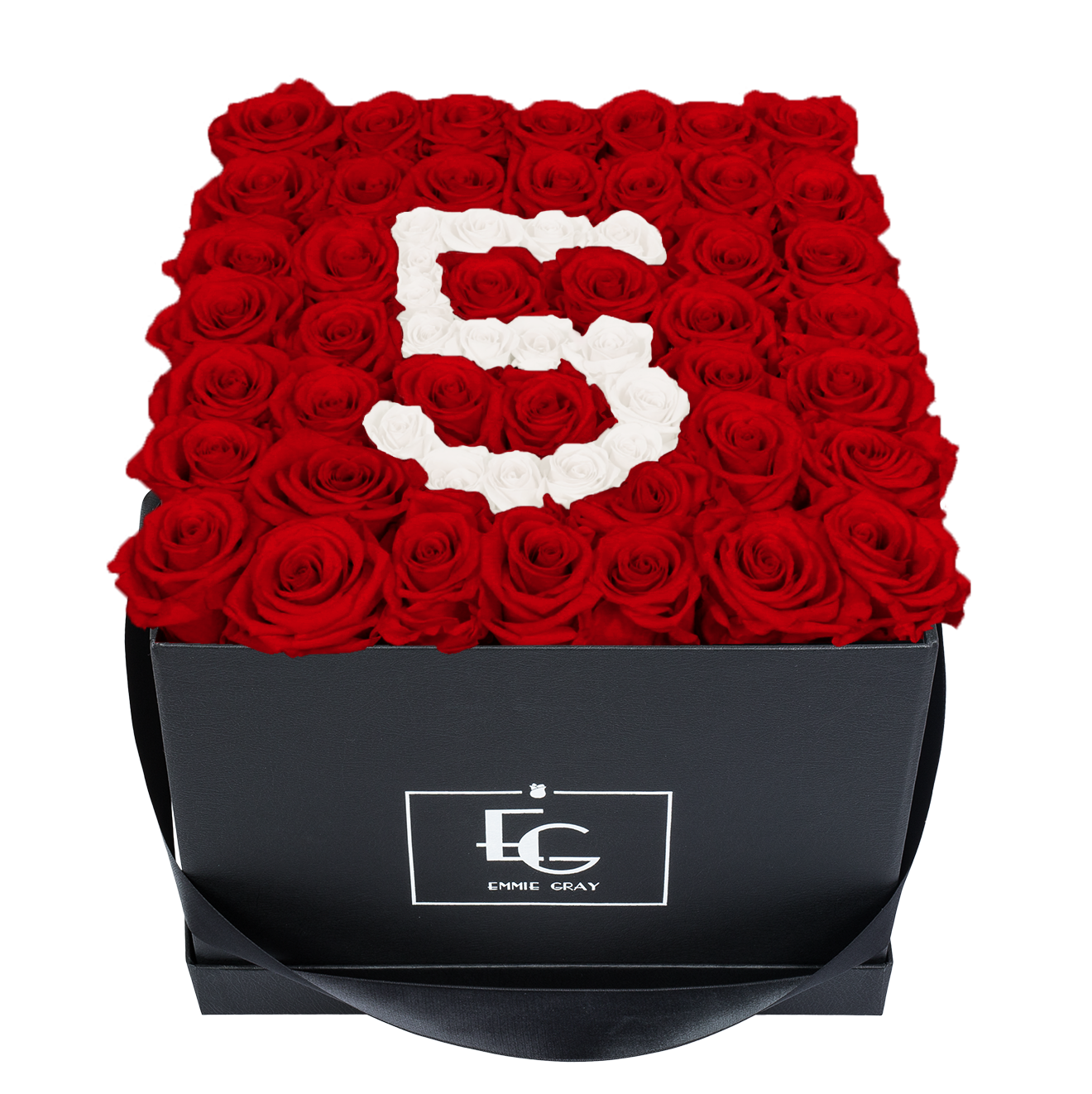 NUMBER INFINITY ROSEBOX | VIBRANT RED & PURE WHITE | L