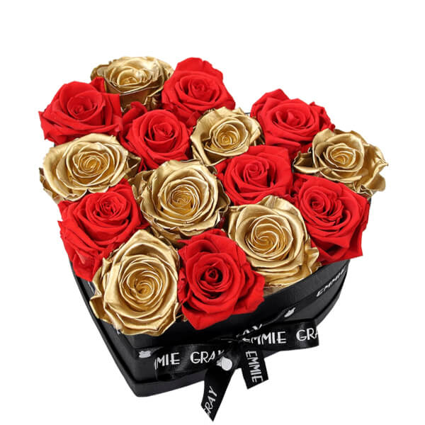 Mix Infinity Rosebox | Gold & Vibrant Red | M