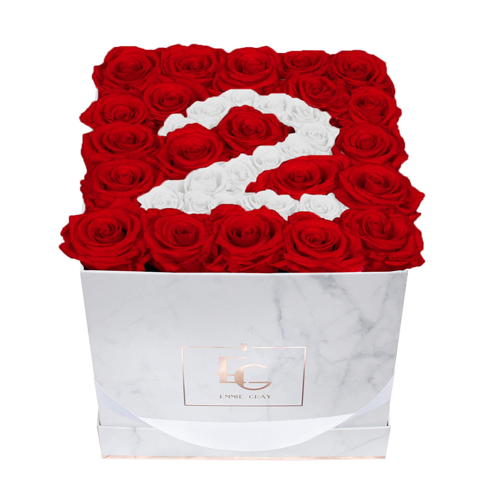 Number Infinity Rosebox | Vibrant Red & Pure White | M
