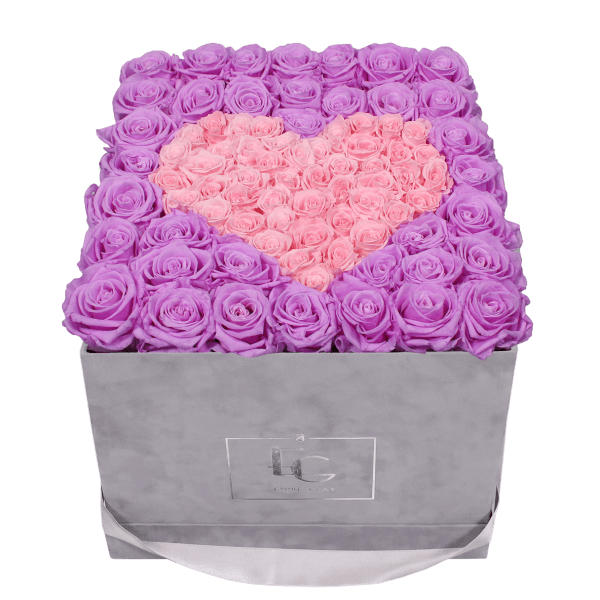 HEART SYMBOL INFINITY ROSEBOX | BABY LILLI & BRIDAL PINK | L