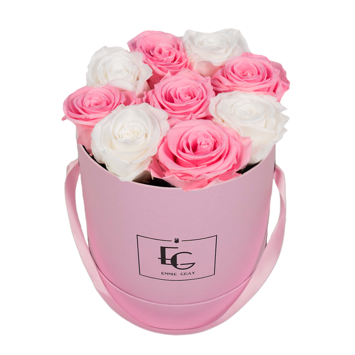 MIX INFINITY ROSEBOX | BRIDAL PINK & PURE WHITE | S