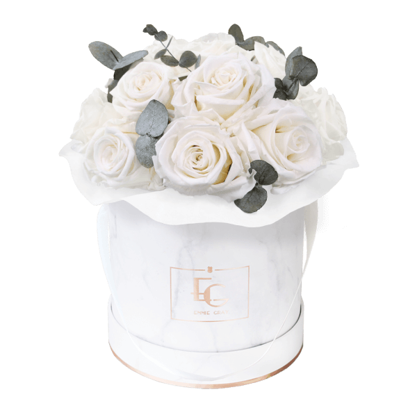 Splendid Eucalyptus Infinity Rosebox | Pure White | S