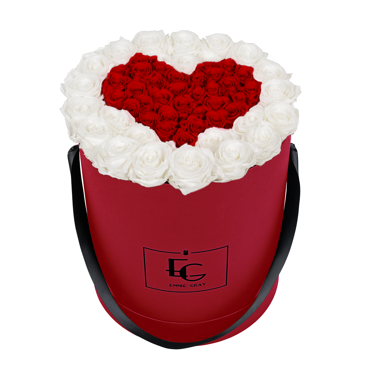 HEART SYMBOL INFINITY ROSEBOX | PURE WHITE & VIBRANT RED | L