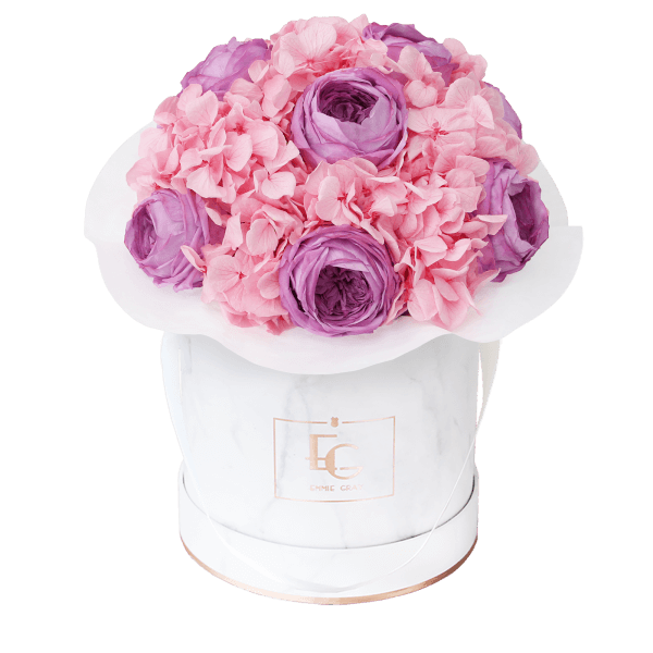 Splendid Peony Mix Infinity Rosebox | Baby Lilli & Bridal Pink | S