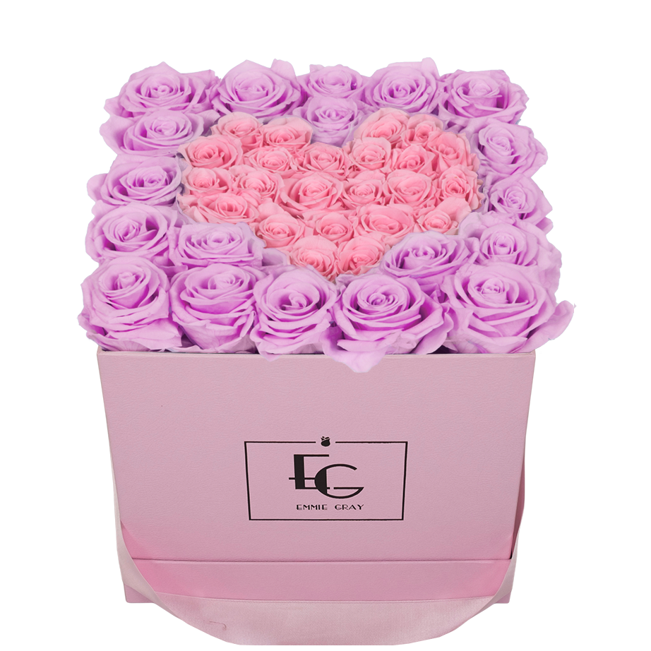 HEART SYMBOL INFINITY ROSEBOX | BABY LILLI & BRIDAL PINK | M