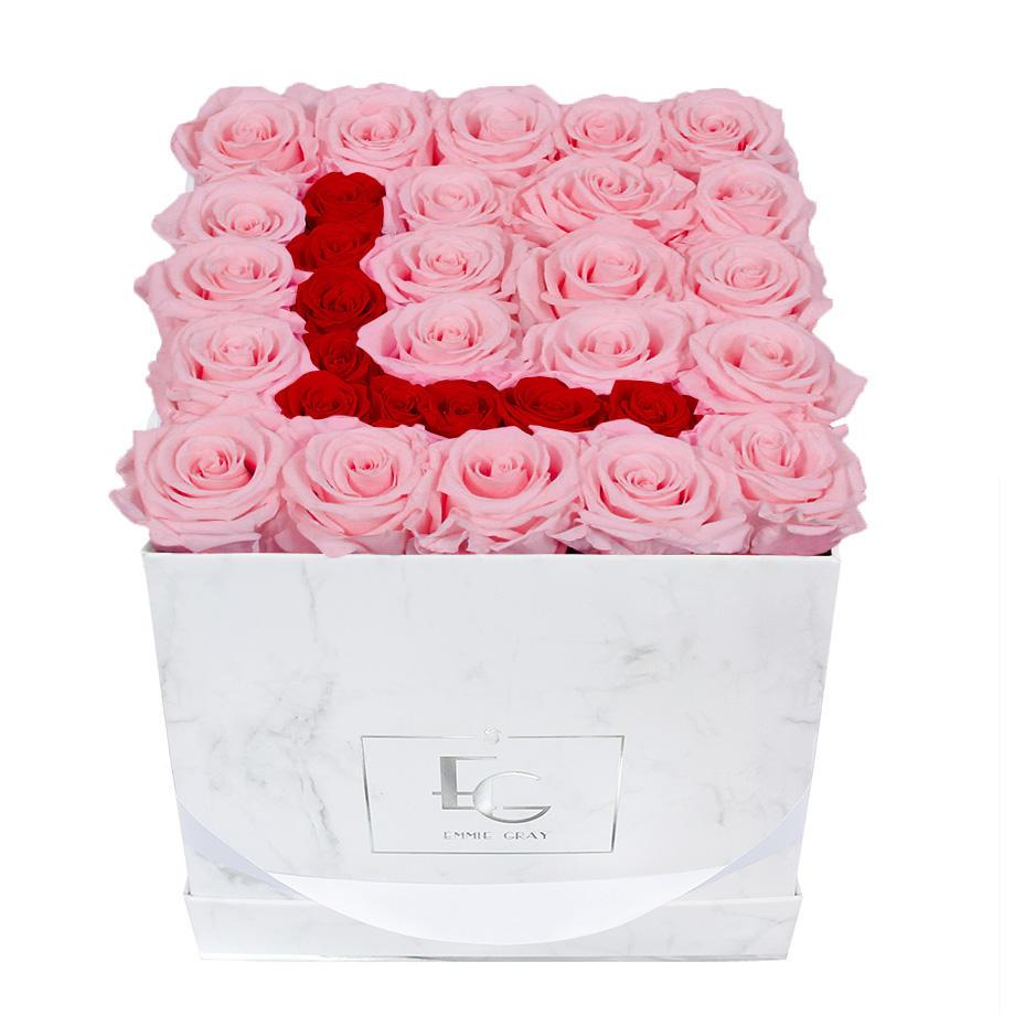 Letter Infinity Rosebox | Bridal Pink & Pure White | M