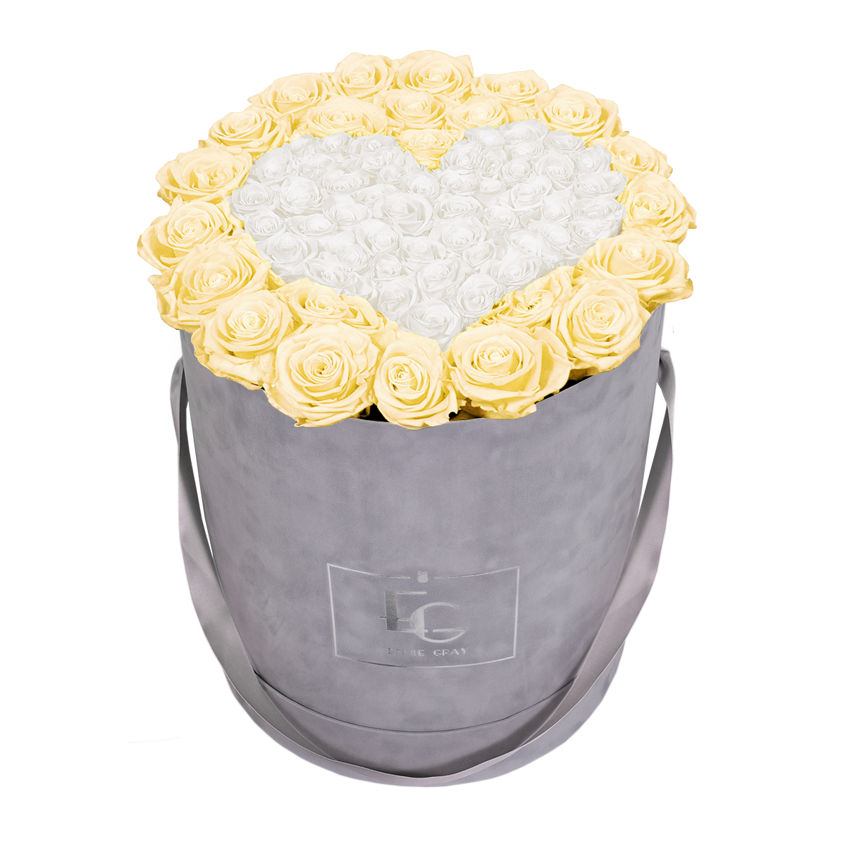 HEART SYMBOL INFINITY ROSEBOX | CHAMPAGNE & PURE WHITE | L