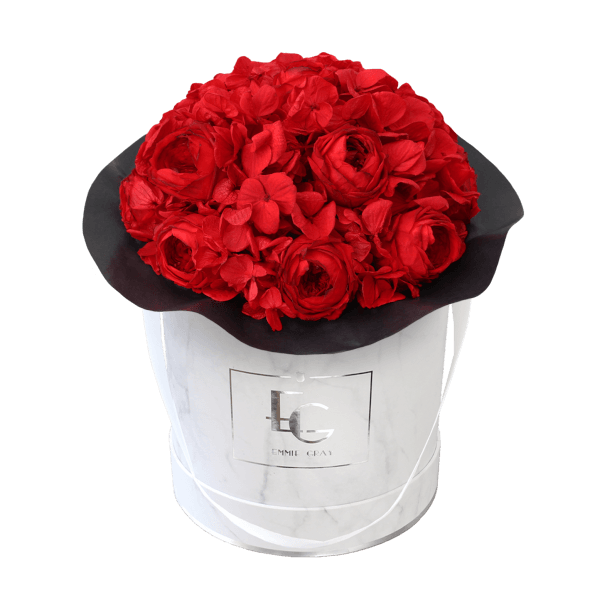 Splendid Peony Mix Infinity Rosebox | Vibrant Red | M