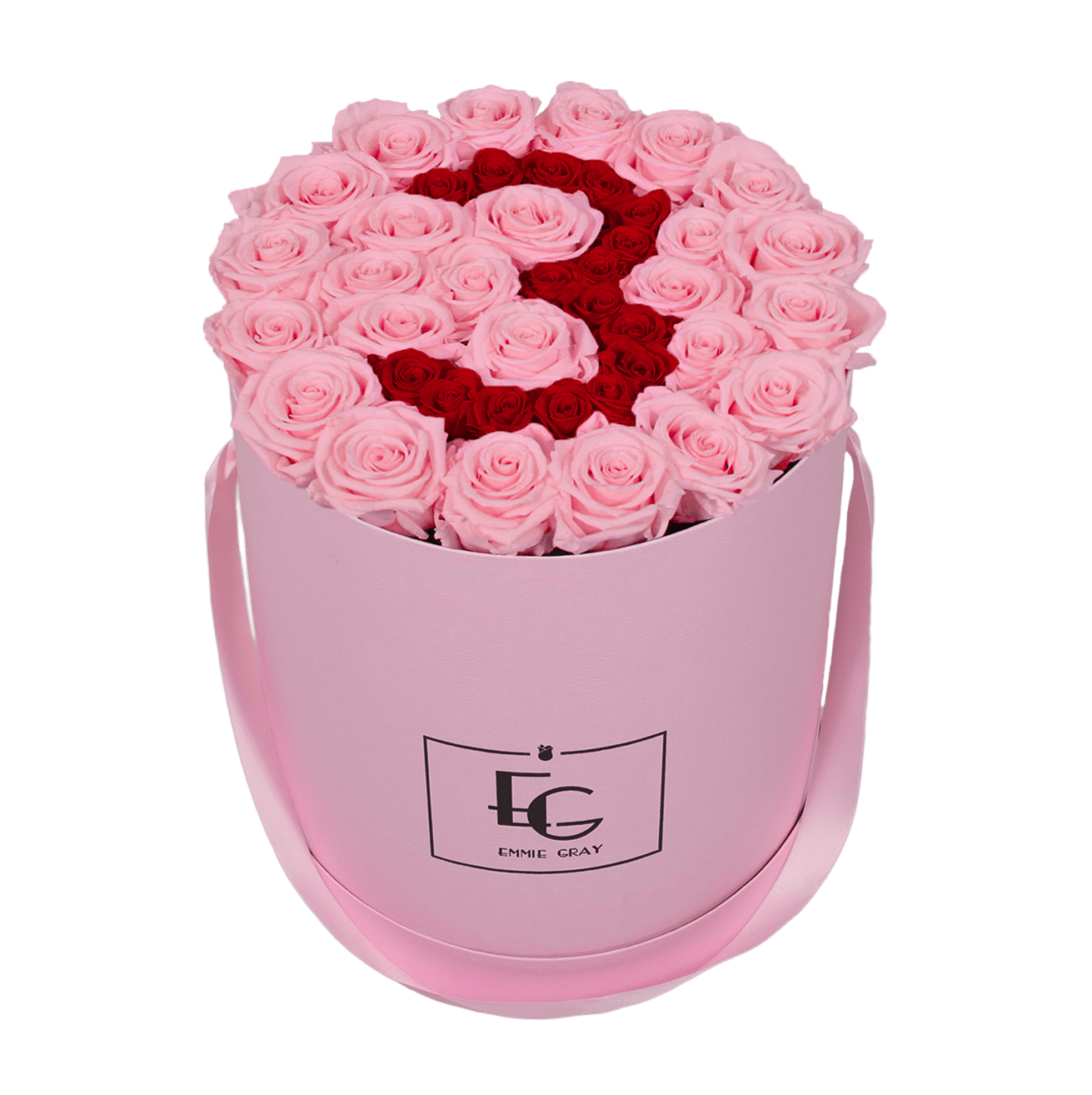 NUMBER INFINITY ROSEBOX | BRIDAL PINK & VIBRANT RED | L
