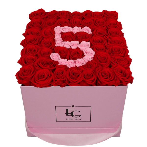 NUMBER INFINITY ROSEBOX | VIBRANT RED & BRIDAL PINK | L