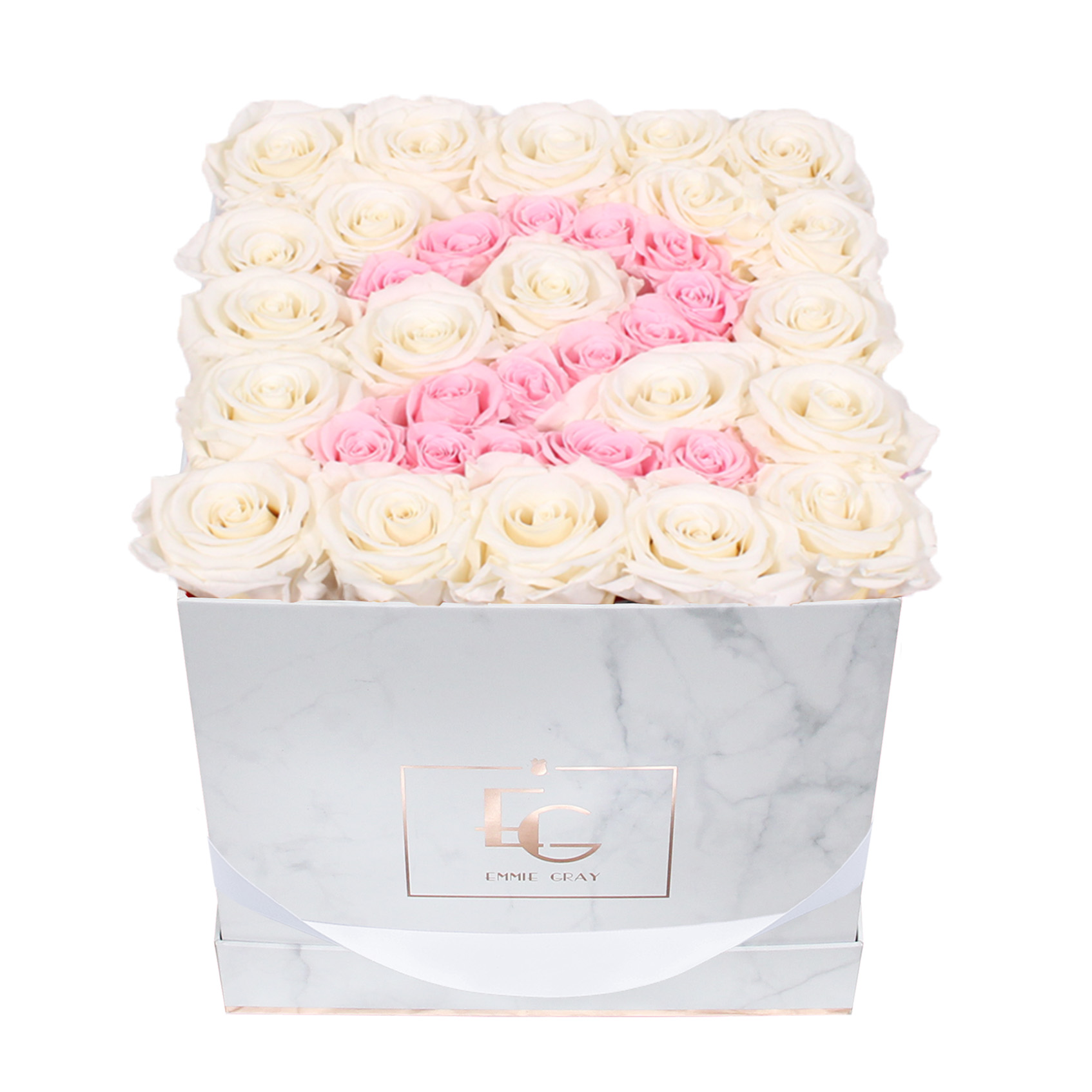 Number Infinity Rosebox | Pure White & Bridal Pink | M