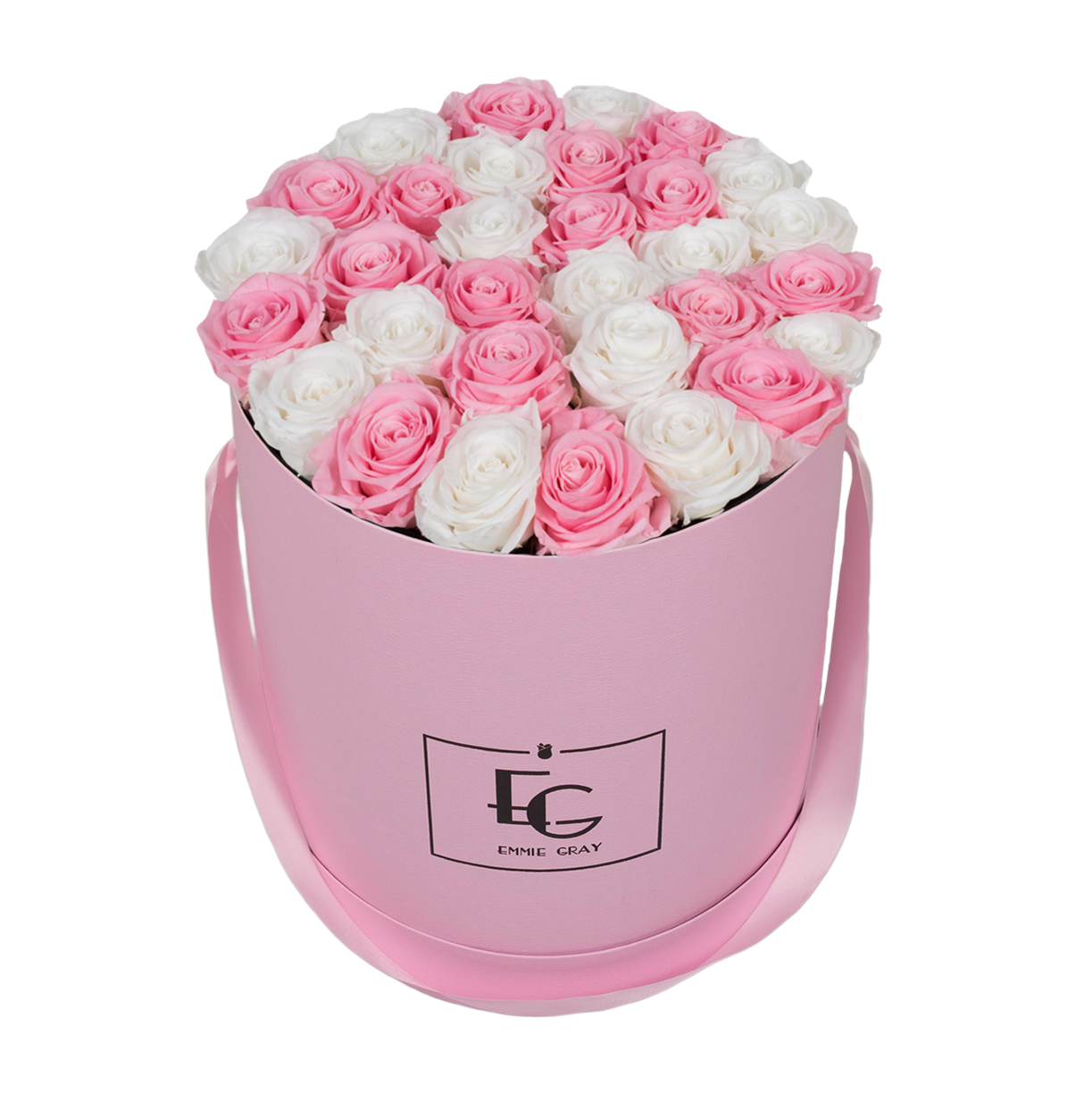 MIX INFINITY ROSEBOX | BRIDAL PINK & PURE WHITE | L