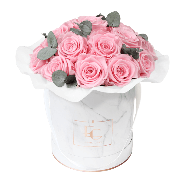 Splendid Eucalyptus Infinity Rosebox | Bridal Pink | M