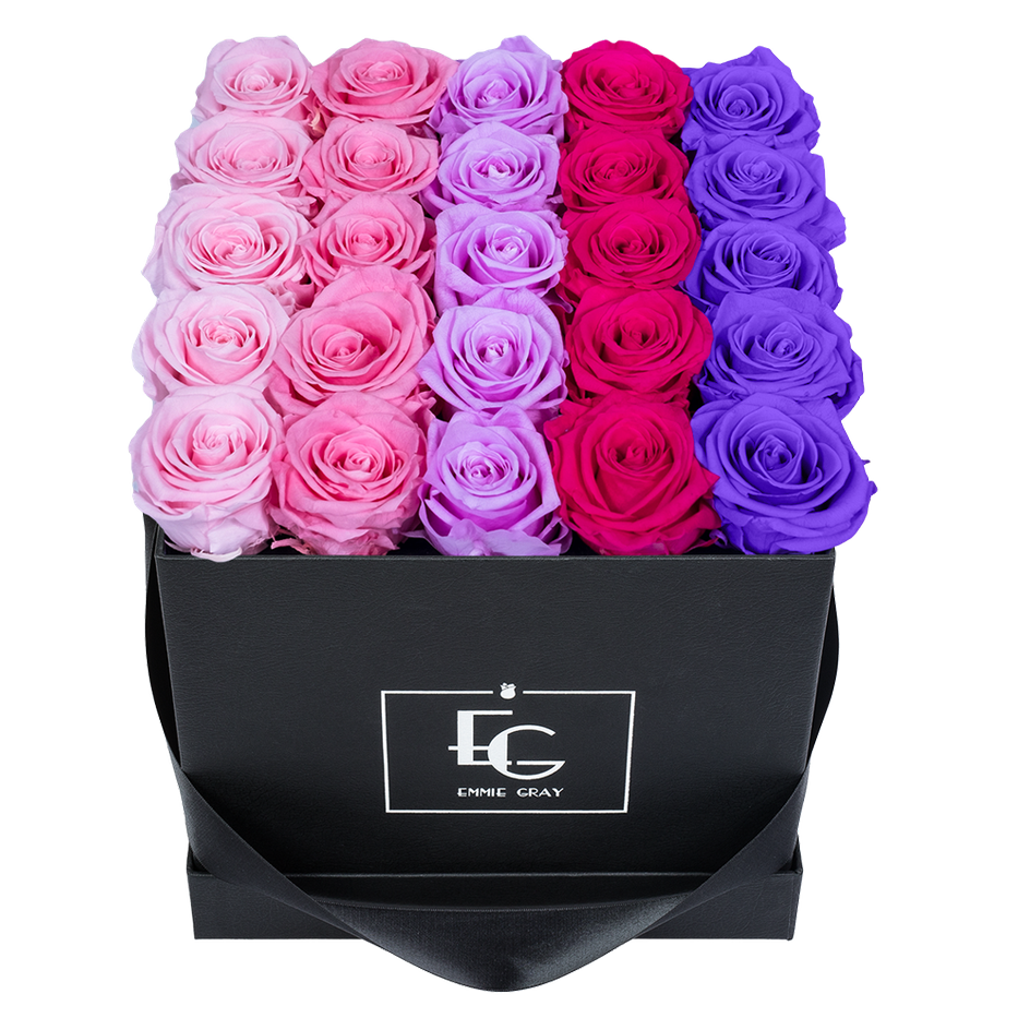 SHADES INFINITY ROSEBOX | BRIDAL PINK & BABY PINK & BABY LILLY & HOT PINK & VIOLET VAIN | M