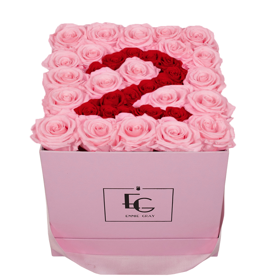 NUMBER INFINITY ROSEBOX | BRIDAL PINK & VIBRANT RED | M