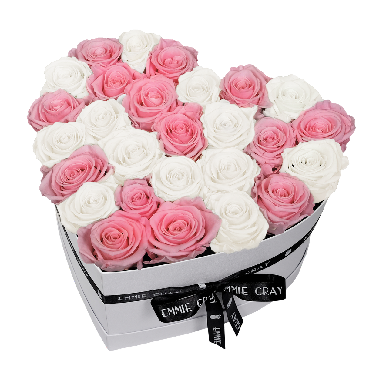 MIX INFINITY ROSEBOX | BRIDAL PINK & PURE WHITE | L