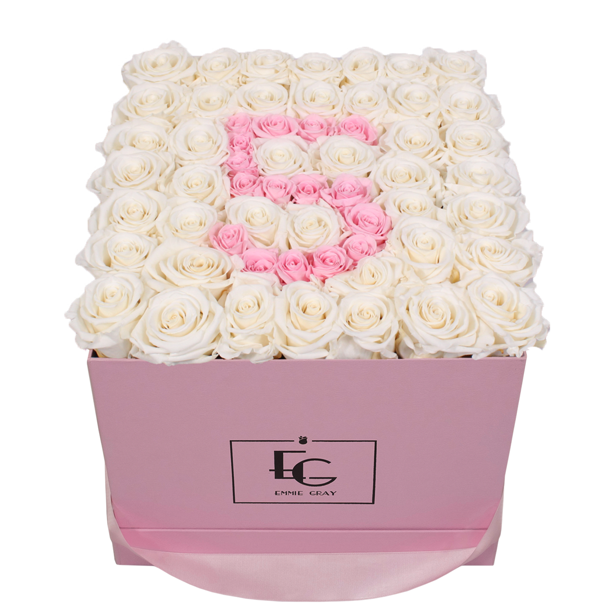 NUMBER INFINITY ROSEBOX | PURE WHITE & BRIDAL PINK | L