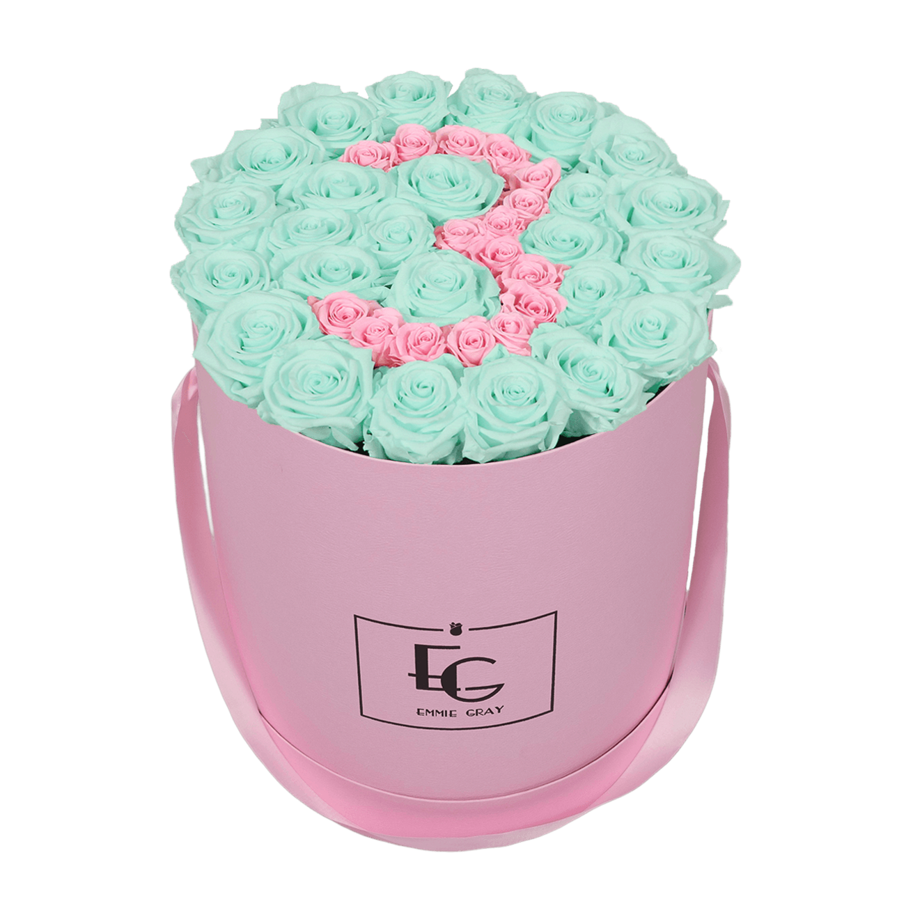 NUMBER INFINITY ROSEBOX | MINTY GREEN & BRIDAL PINK | L