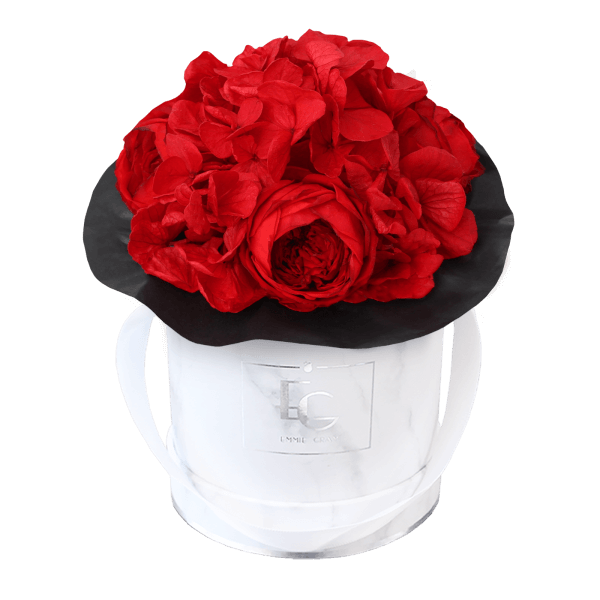 Splendid Peony Infinity Rosebox | Vibrant Red | XS