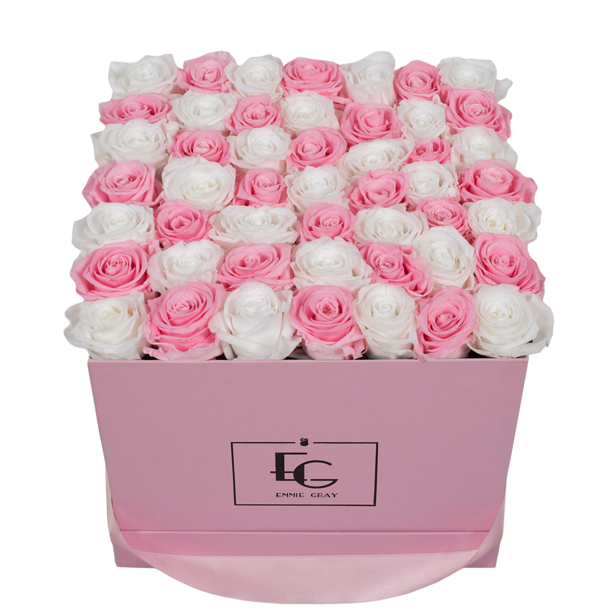 MIX INFINITY ROSEBOX | BRIDAL PINK & PURE WHITE | L