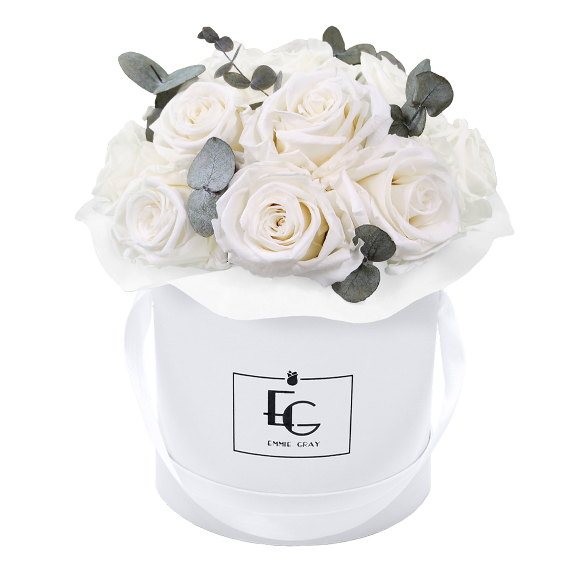 Splendid Eucalyptus Infinity Rosebox | Pure White | S
