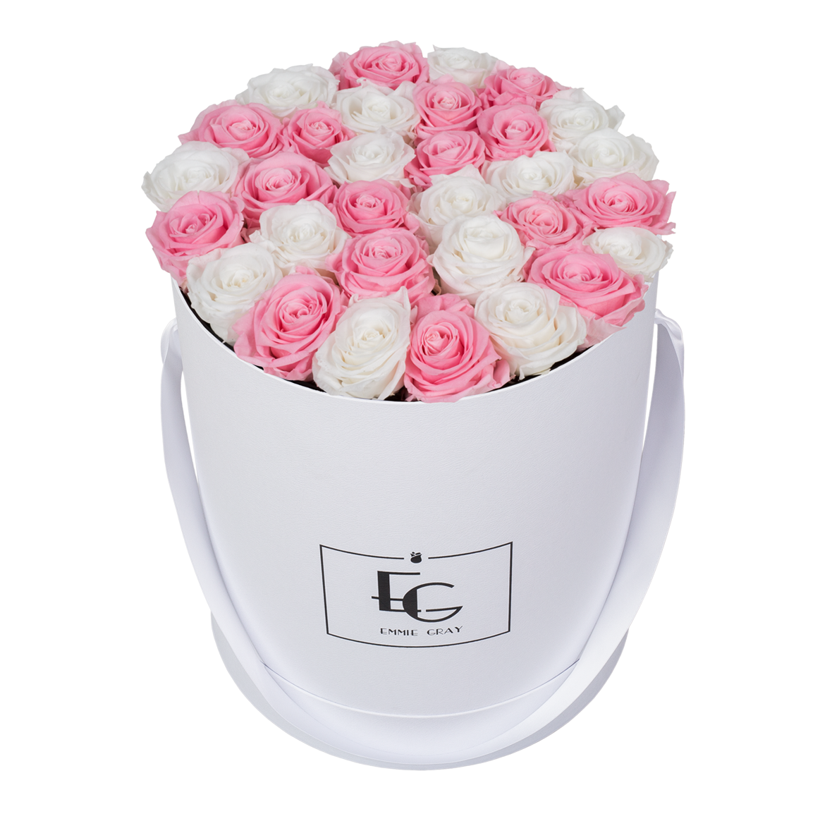 MIX INFINITY ROSEBOX | BRIDAL PINK & PURE WHITE | L