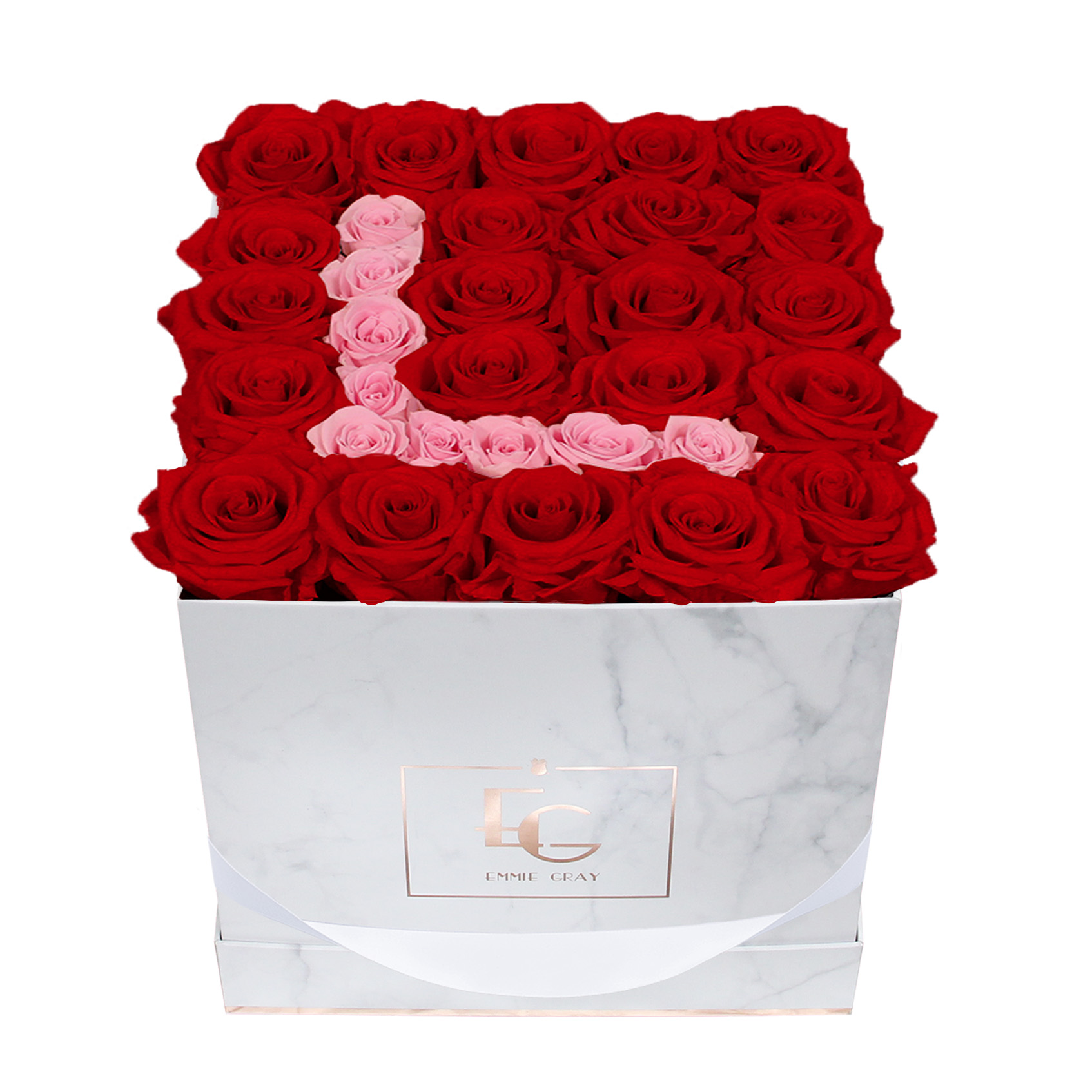 Letter Infinity Rosebox | Vibrant Red & Bridal Pink | M