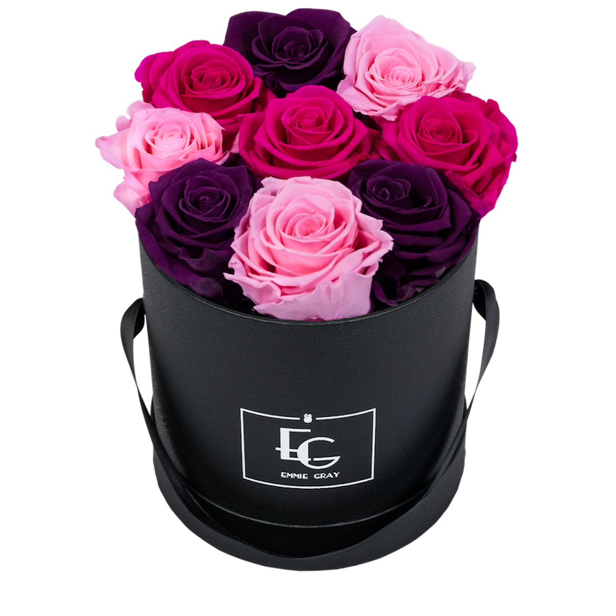 MIX INFINITY ROSEBOX | HOT PINK, BRIDAL PINK & VELVET PLUM | S