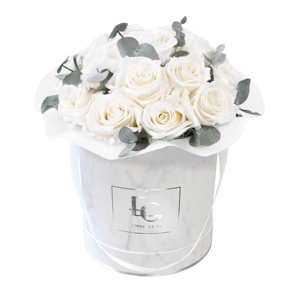 Splendid Eucalyptus Infinity Rosebox | Pure White | M