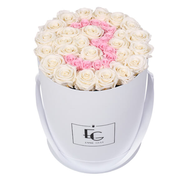 NUMBER INFINITY ROSEBOX | PURE WHITE & BRIDAL PINK | L