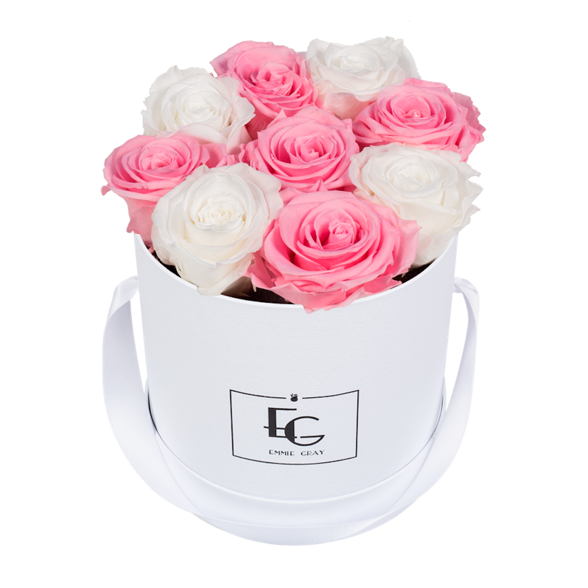 MIX INFINITY ROSEBOX | PURE WHITE & BRIDAL PINK | S