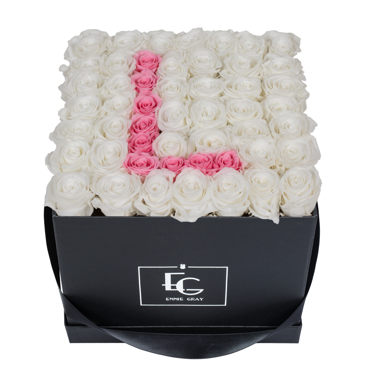 LETTER INFINITY ROSEBOX | PURE WHITE & BRIDAL PINK | L