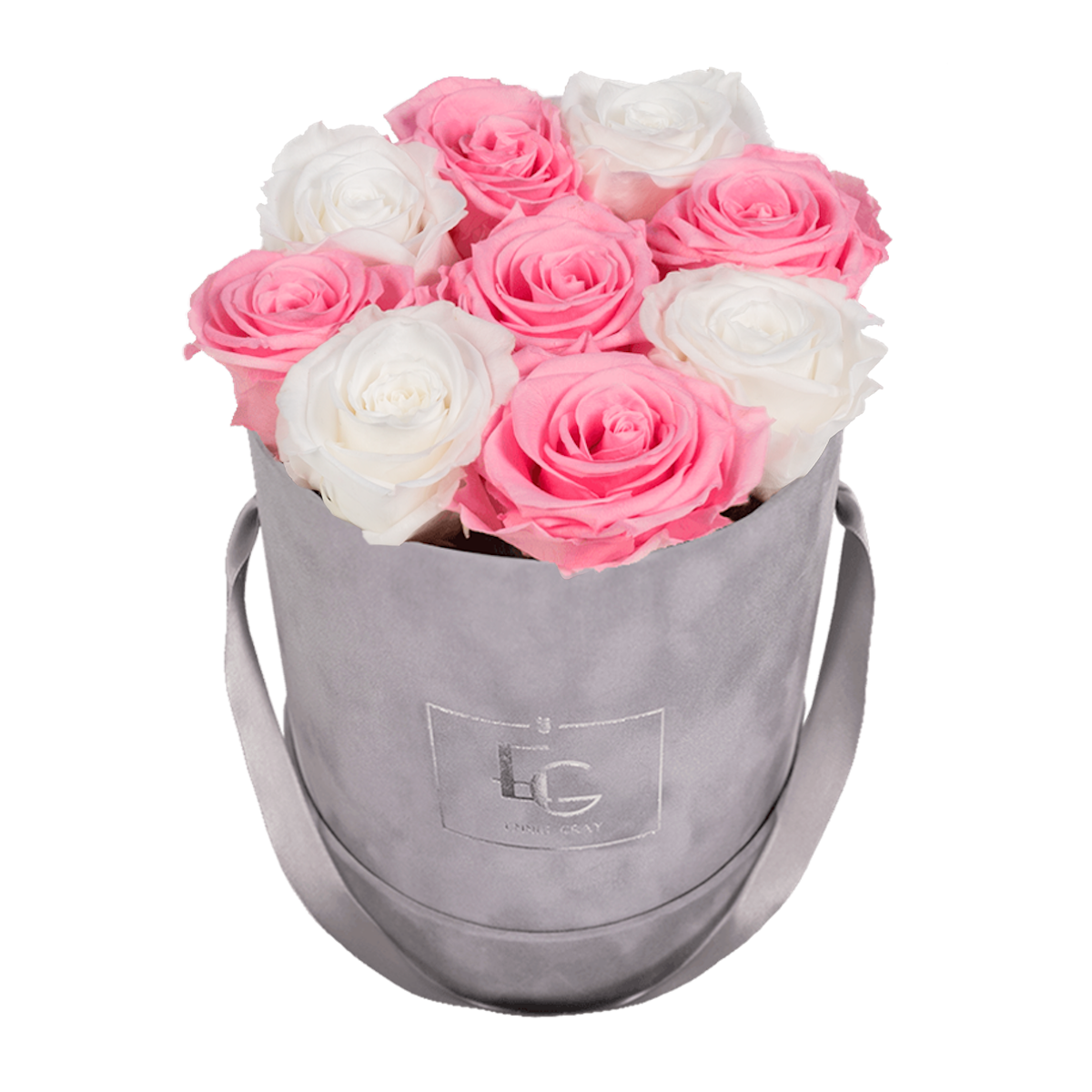 MIX INFINITY ROSEBOX | BRIDAL PINK & PURE WHITE | S