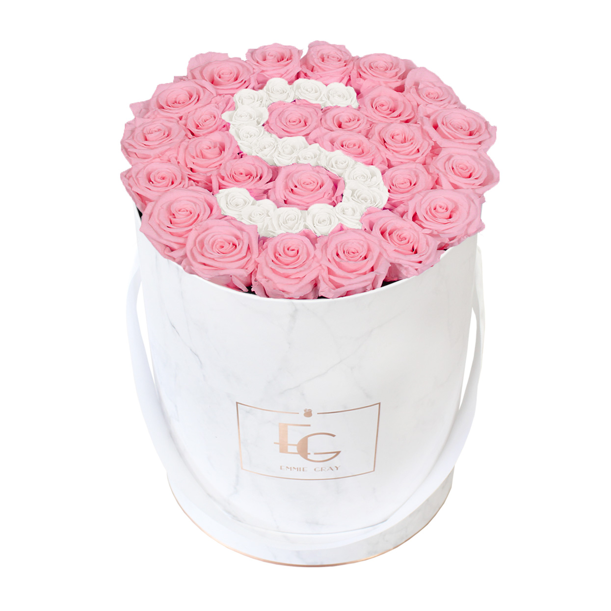 Letter Infinity Rosebox | Bridal Pink & Pure White | L
