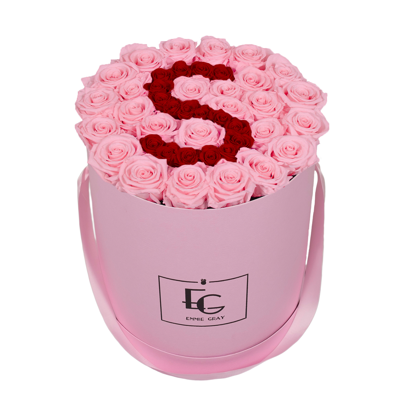 LETTER INFINITY ROSEBOX | BRIDAL PINK & VIBRANT RED | L