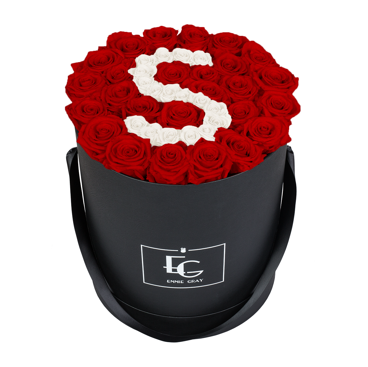 LETTER INFINITY ROSEBOX | VIBRANT RED & PURE WHITE | L