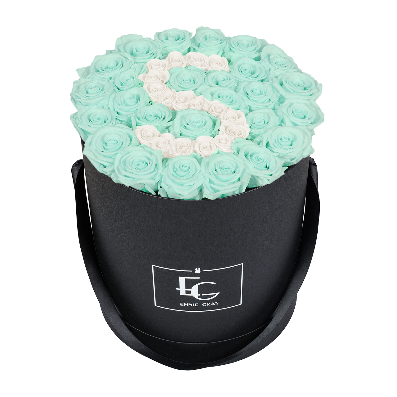 LETTER INFINITY ROSEBOX | MINTY GREEN & PURE WHITE | L
