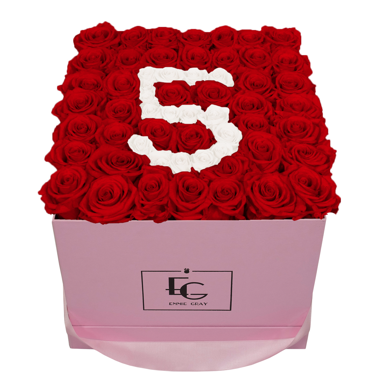 NUMBER INFINITY ROSEBOX | VIBRANT RED & PURE WHITE | L