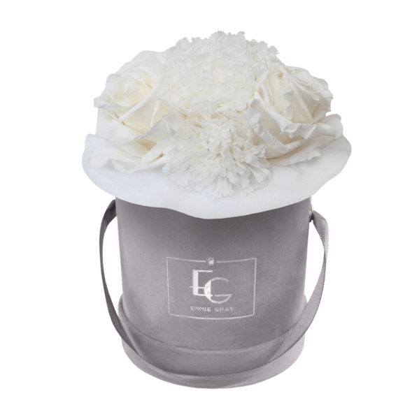 SPLENDID CARNATION INFINITY ROSEBOX | PURE WHITE | XS