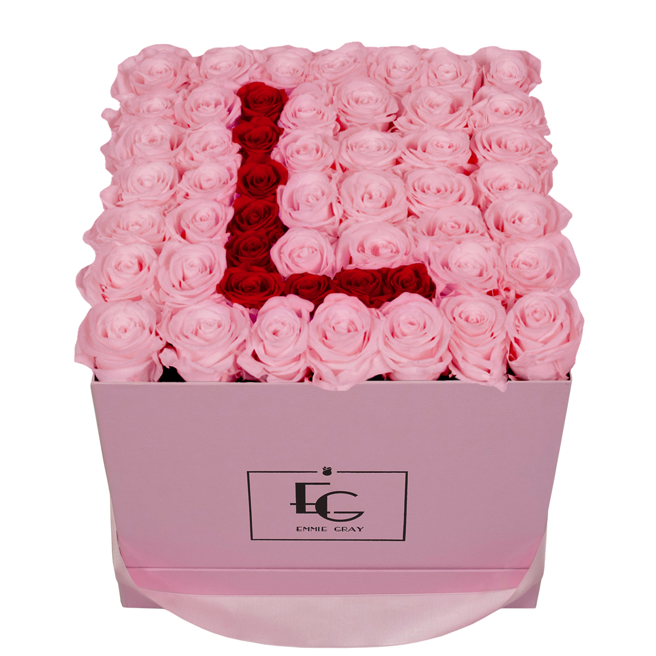 LETTER INFINITY ROSEBOX | BRIDAL PINK & VIBRANT RED | L