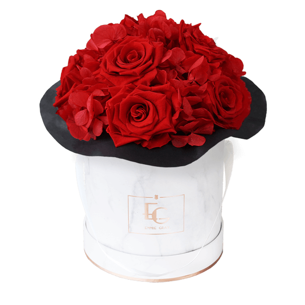 Splendid Hydrangea Infinity Rosebox | Vibrant Red | S